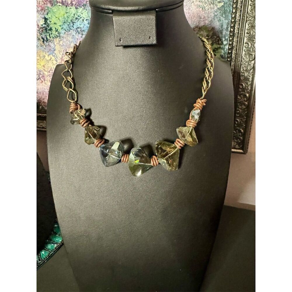 Handmade Statement Necklace Adjustable Chain Lobster Clasp